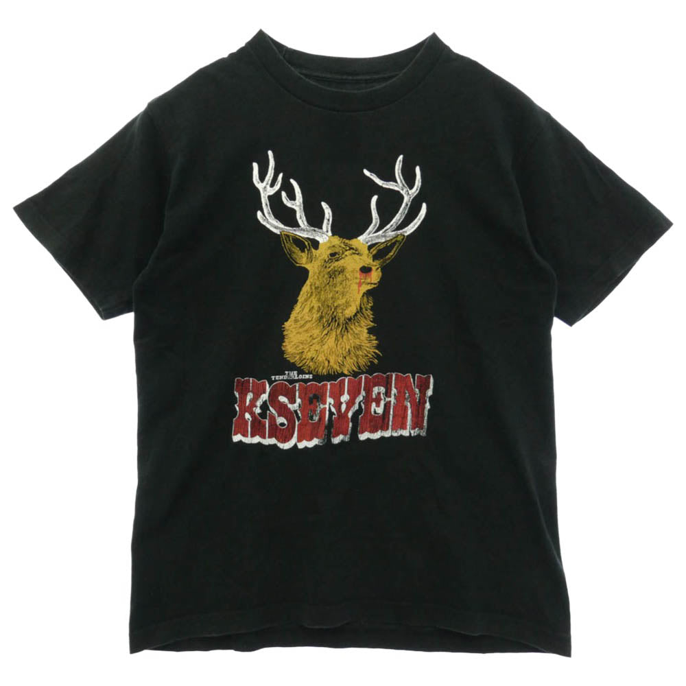 TENDERLOIN テンダーロイン T-TEE2 K-SEVEN グラフィック ロゴ プリント コットン 半袖 Tシャツ ブラック系 M【中古】
