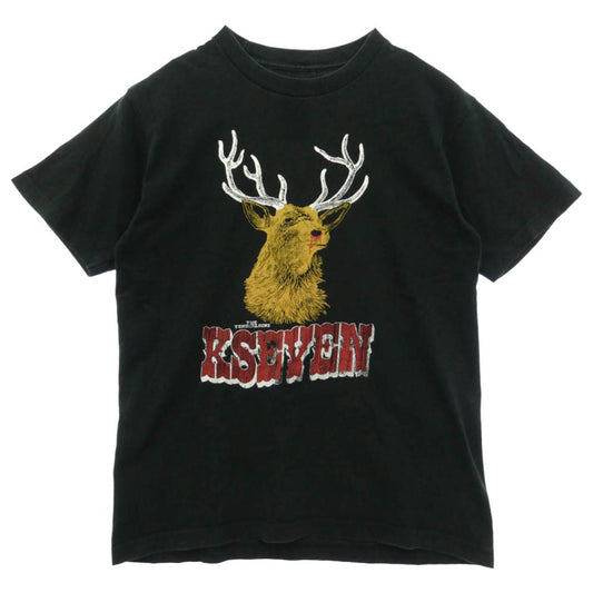 TENDERLOIN テンダーロイン T-TEE2 K-SEVEN グラフィック ロゴ プリント コットン 半袖 Tシャツ ブラック系 M【中古】