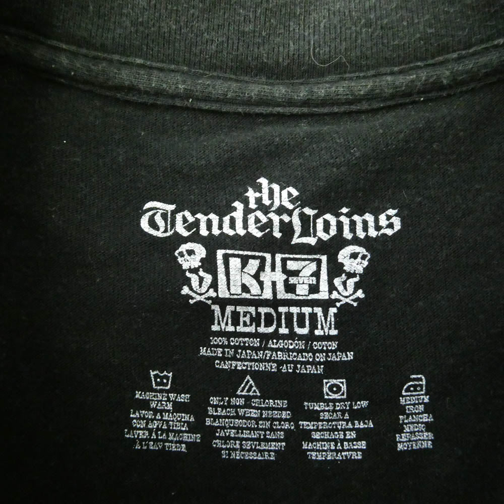TENDERLOIN テンダーロイン T-TEE2 K-SEVEN グラフィック ロゴ プリント コットン 半袖 Tシャツ ブラック系 M【中古】