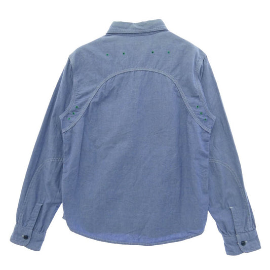 TENDERLOIN テンダーロイン T-CHAMBRAY SHT シャンブレー コットン 長袖 ワークシャツ ブルー系 XS【中古】