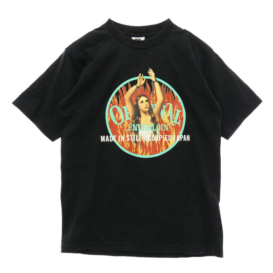 TENDERLOIN テンダーロイン 19SS × PRO CLUB T-TEE WH プロクラブ グラフィック プリント コットン 半袖 Tシャツ ブラック系 M【中古】