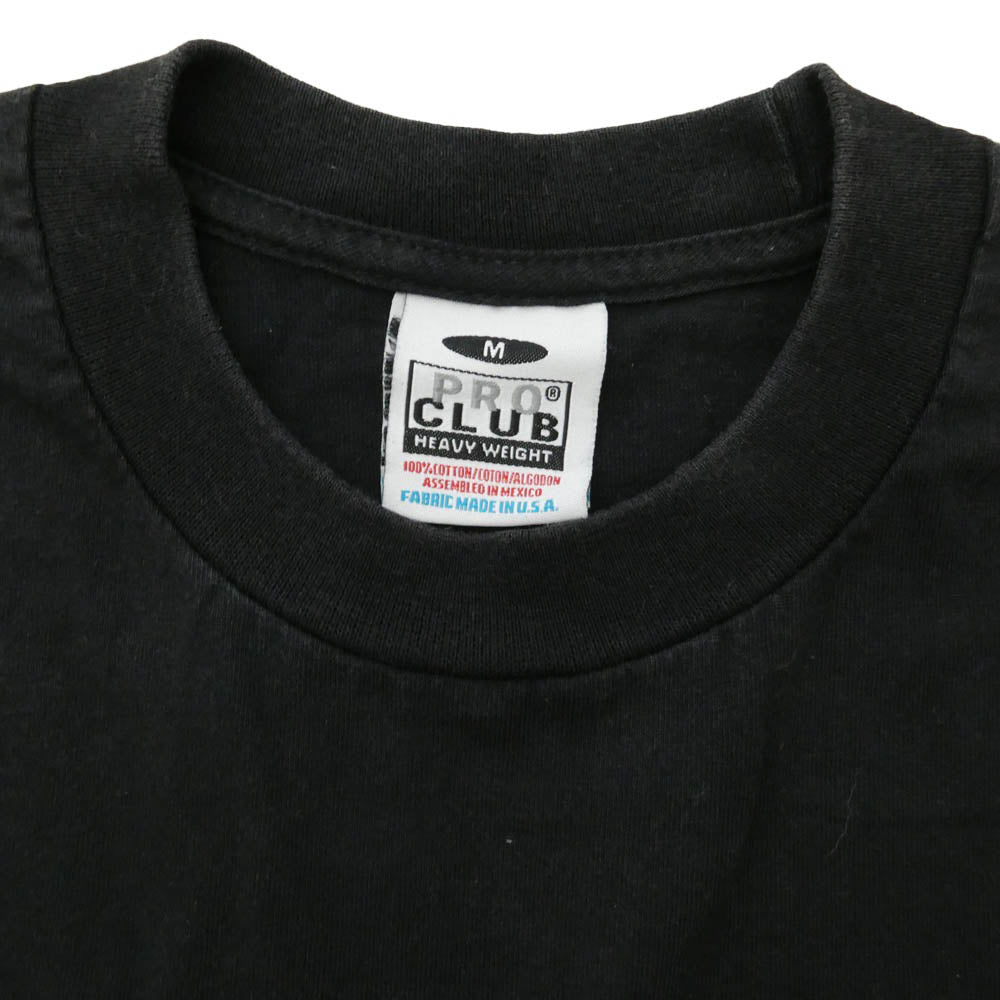 TENDERLOIN テンダーロイン 19SS × PRO CLUB T-TEE WH プロクラブ グラフィック プリント コットン 半袖 Tシャツ ブラック系 M【中古】