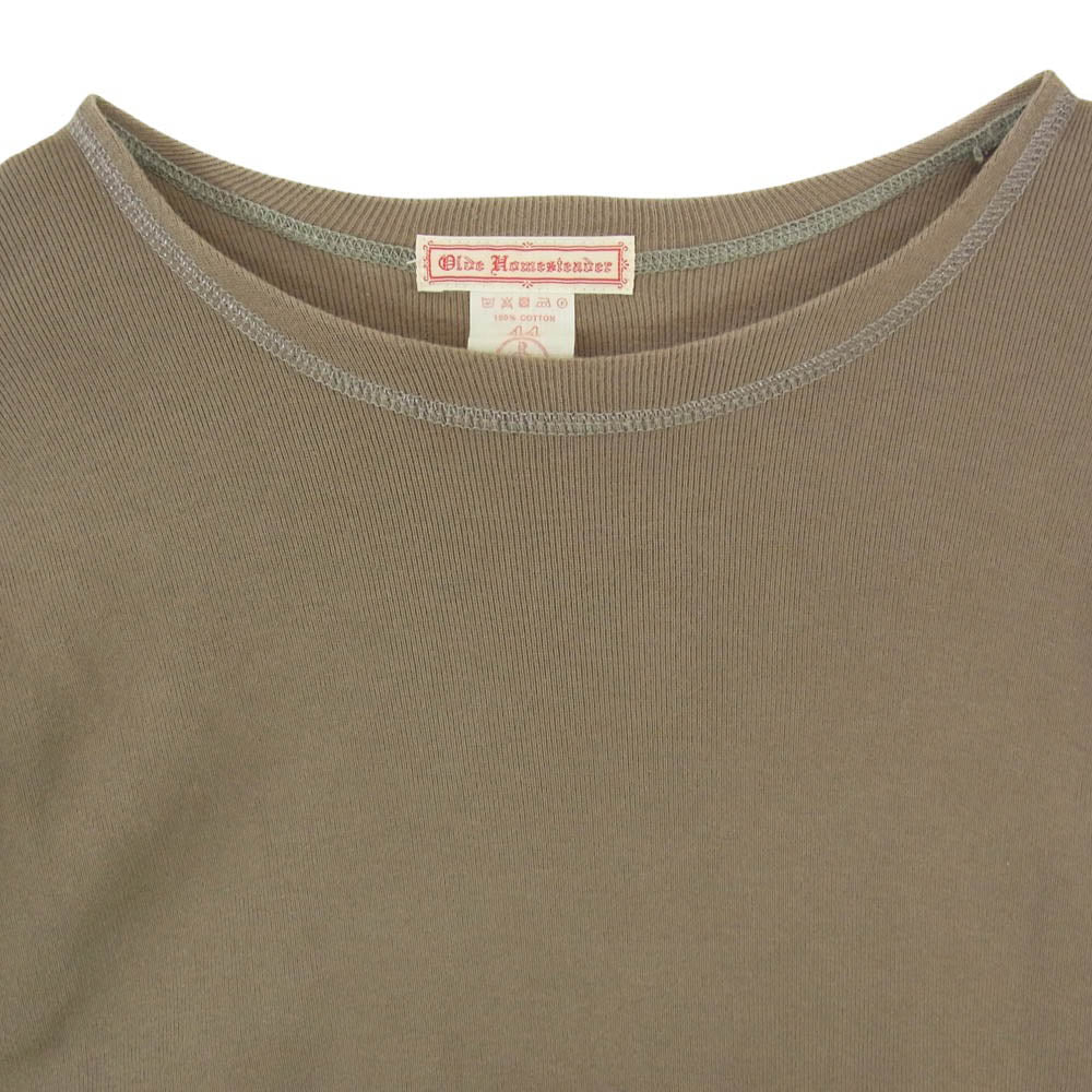 オールドホームステッダー INTERLOCK CREWNECK LONG SLEEVE 長袖 Tシャツ カットソー カーキ系 44【中古】