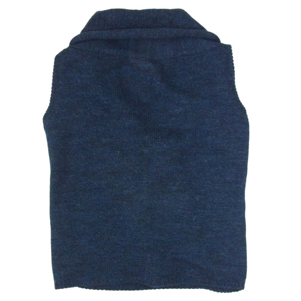 CORONA コロナ UTILITY ショールカラー ニット ベスト ネイビー系 M【中古】