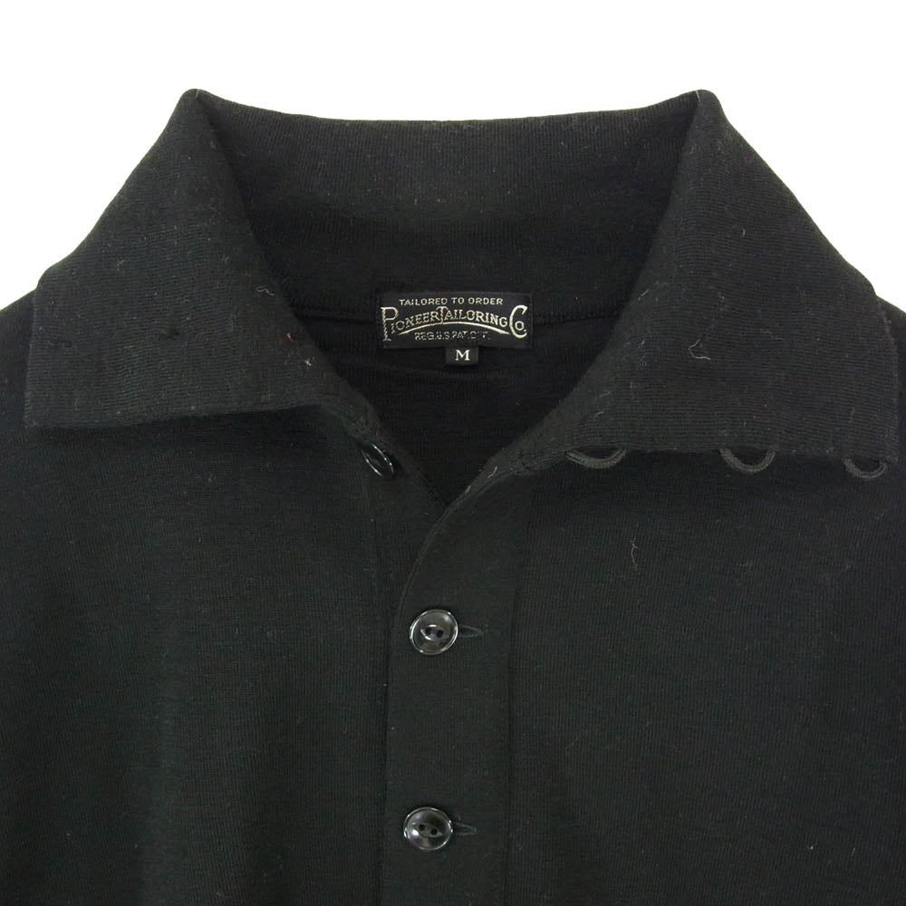 ワープアンドウーフ PIONEER TAILORING パイオニア テーラリング 長袖 ニット ポロシャツ ブラック系 M【中古】