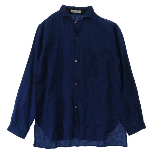 ジャンゴアトゥール D-AL-S05 リネン 長袖 シャツ ネイビー系 M【中古】