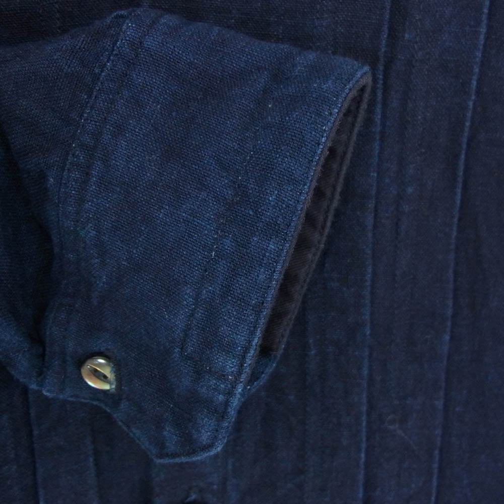 ジャンゴアトゥール D-AL-S31 french victorians heavylinen shirt インディゴ リネン 長袖 シャツ ネイビー系 M【中古】