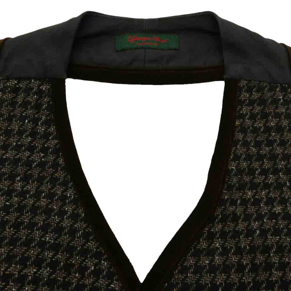 ジャンゴアトゥール D-AL-V03 ANOTHERLINE VEST ハウンズトゥース ヴェルヴェット ベスト ブラウン系 38【中古】