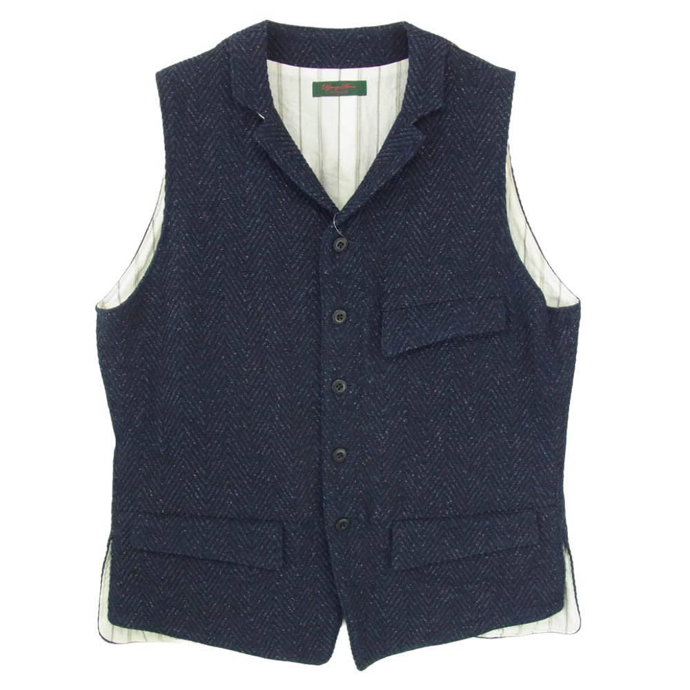 ジャンゴアトゥール D-AL-V04 TWEED VEST コットン ウール シルク ツイード ベスト ネイビー系 38【中古】