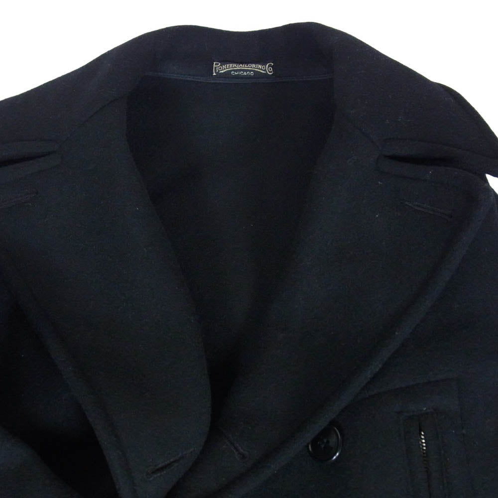 ワープアンドウーフ PIONEER TAILORING P COAT ピーコート ブラック系 38【中古】