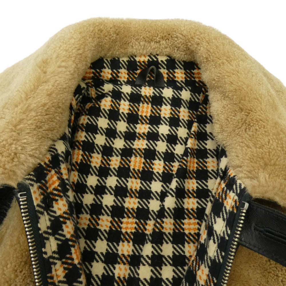 ワープアンドウーフ Original Grizzly Jacket Type 1930's J.C Pennys オリジナル グリズリー ボア ホースハイド レザージャケット 熊ジャン ブラック系 ベージュ系 38【中古】