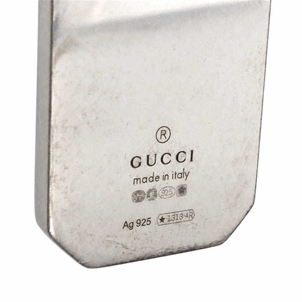 GUCCI グッチ BEE ロゴプレート ネックレス シルバー系【中古】