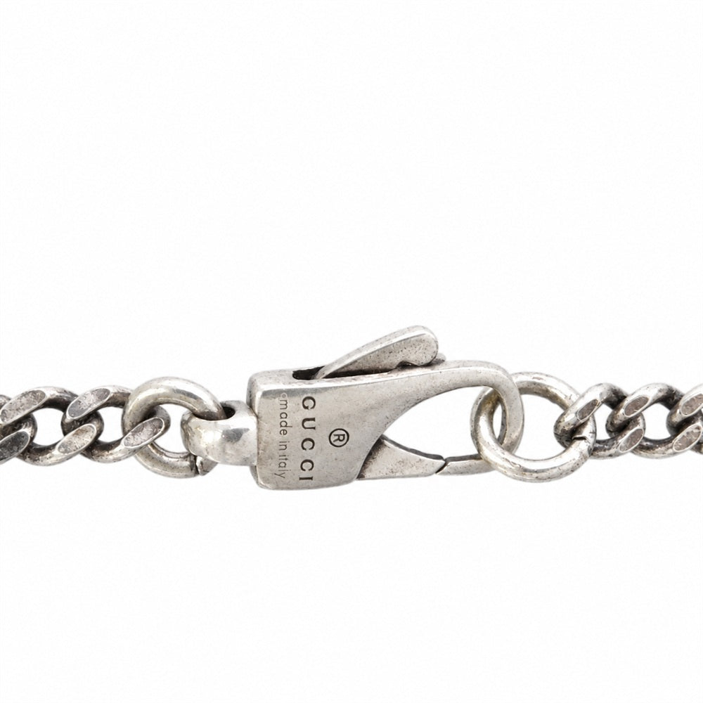 GUCCI グッチ BEE ロゴプレート ネックレス シルバー系【中古】
