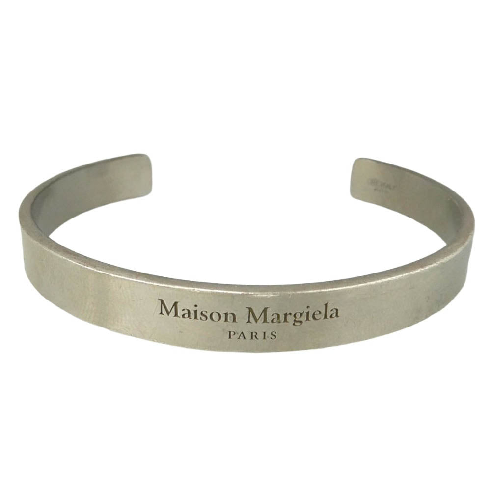 MAISON MARGIELA メゾンマルジェラ ロゴ シルバー バングル ブレスレット シルバー系【中古】