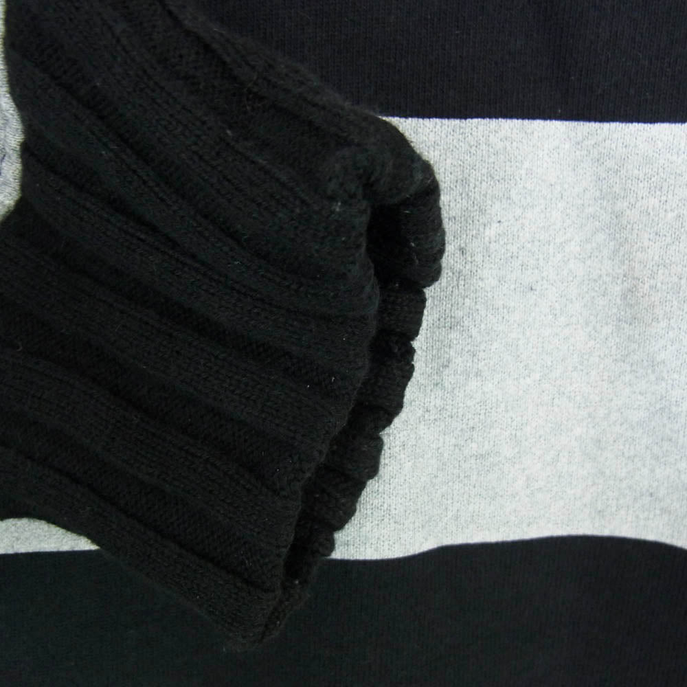 AMIRI アミリ Striped Sweatshirt in Black & White ストライプ ボーダー ダメージ プルオーバー スウェットシャツ トレーナー ブラック系 M【中古】