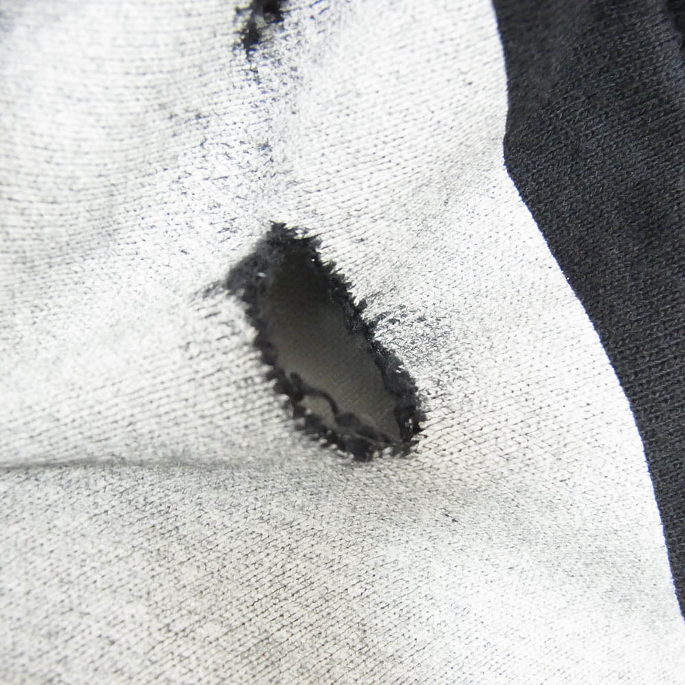 AMIRI アミリ Striped Sweatshirt in Black & White ストライプ ボーダー ダメージ プルオーバー スウェットシャツ トレーナー ブラック系 M【中古】