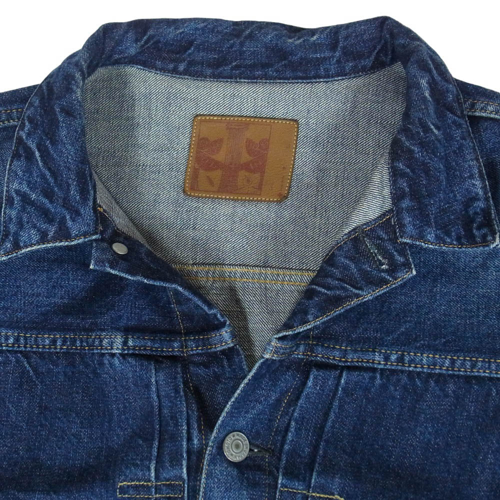 オモトデニム 3215 13.5OZ TYPE 2 DENIM JACKET タイプ2 ワンウォッシュ加工 デニムジャケット インディゴブルー系 42【中古】
