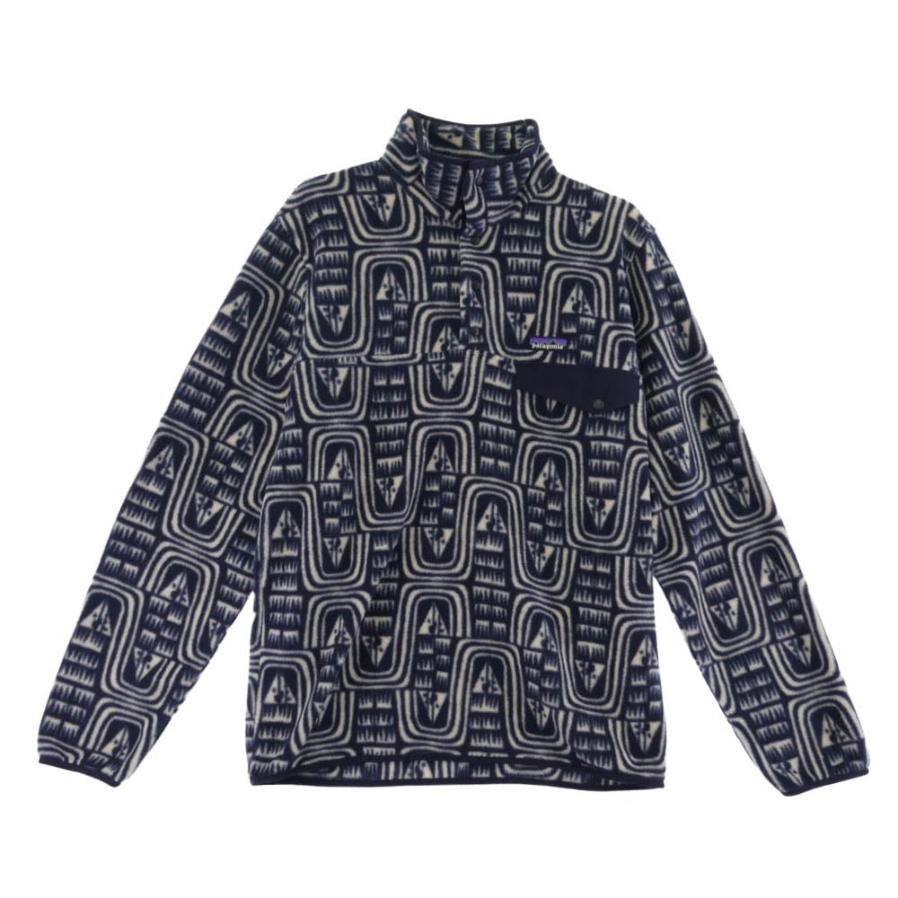 patagonia パタゴニア 25aw 25551 Lightweight Synchilla Snap-T シンチラ スナップT プルオーバー フリース ブルー系 ホワイト系 M【極上美品】【中古】