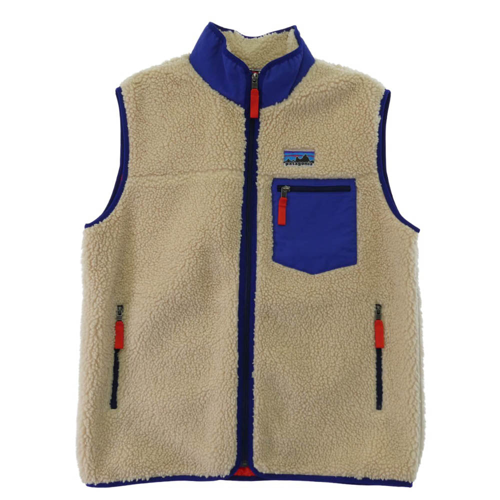 patagonia パタゴニア 25aw 23049 Retro-X Vest クラシック レトロX ボア ベスト ベージュ系 ブルー系 L【極上美品】【中古】