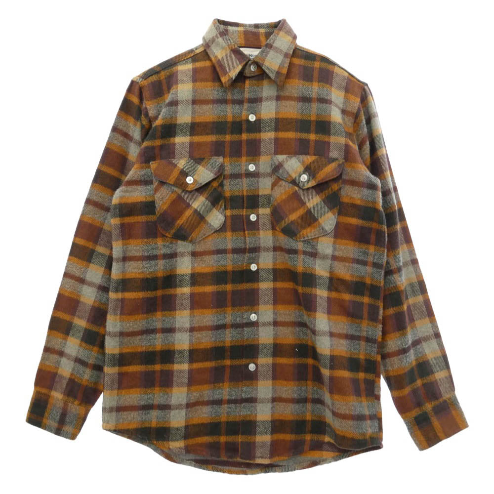 OSHKOSH オシュコシュ USA製 Vintage ヴィンテージ 90s チェック 長袖 シャツ ブラウン系 S【中古】