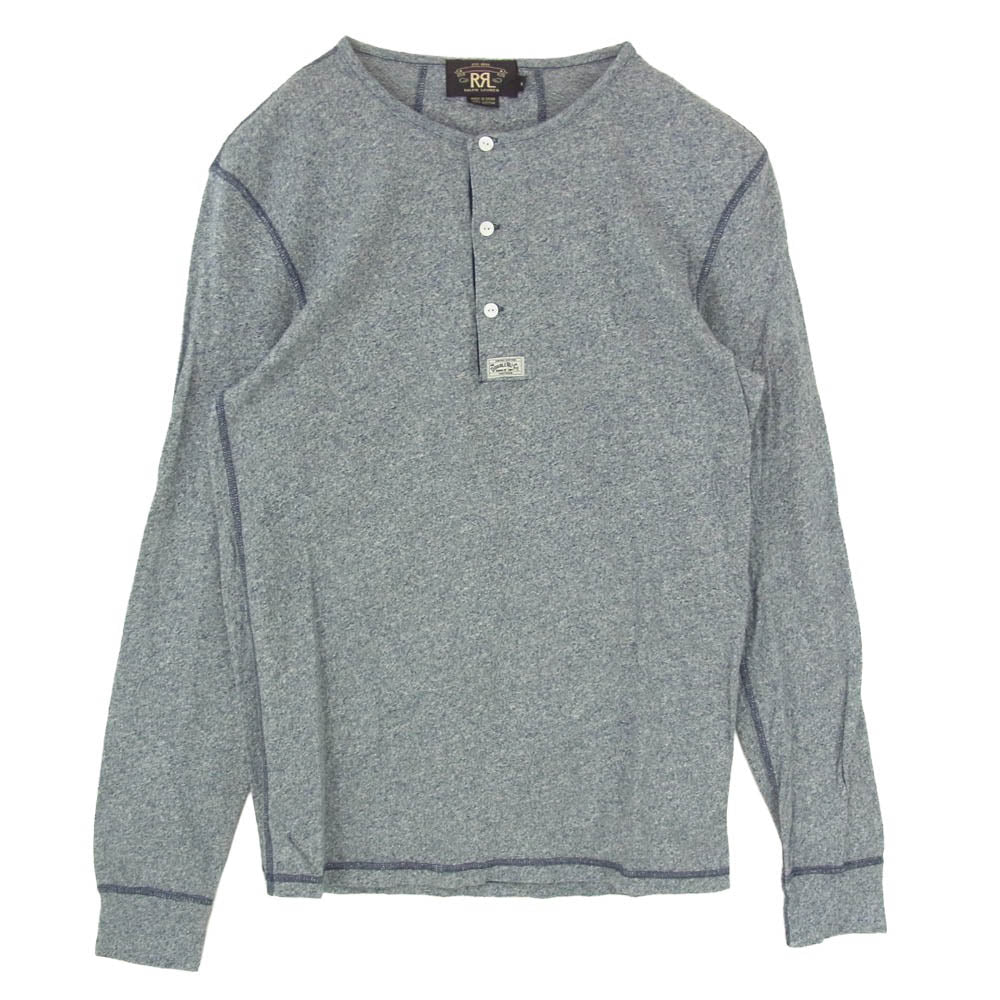 RRL ダブルアールエル コットン ヘンリーネック 長袖 Tシャツ カットソー ロンT ネイビー系 M【中古】