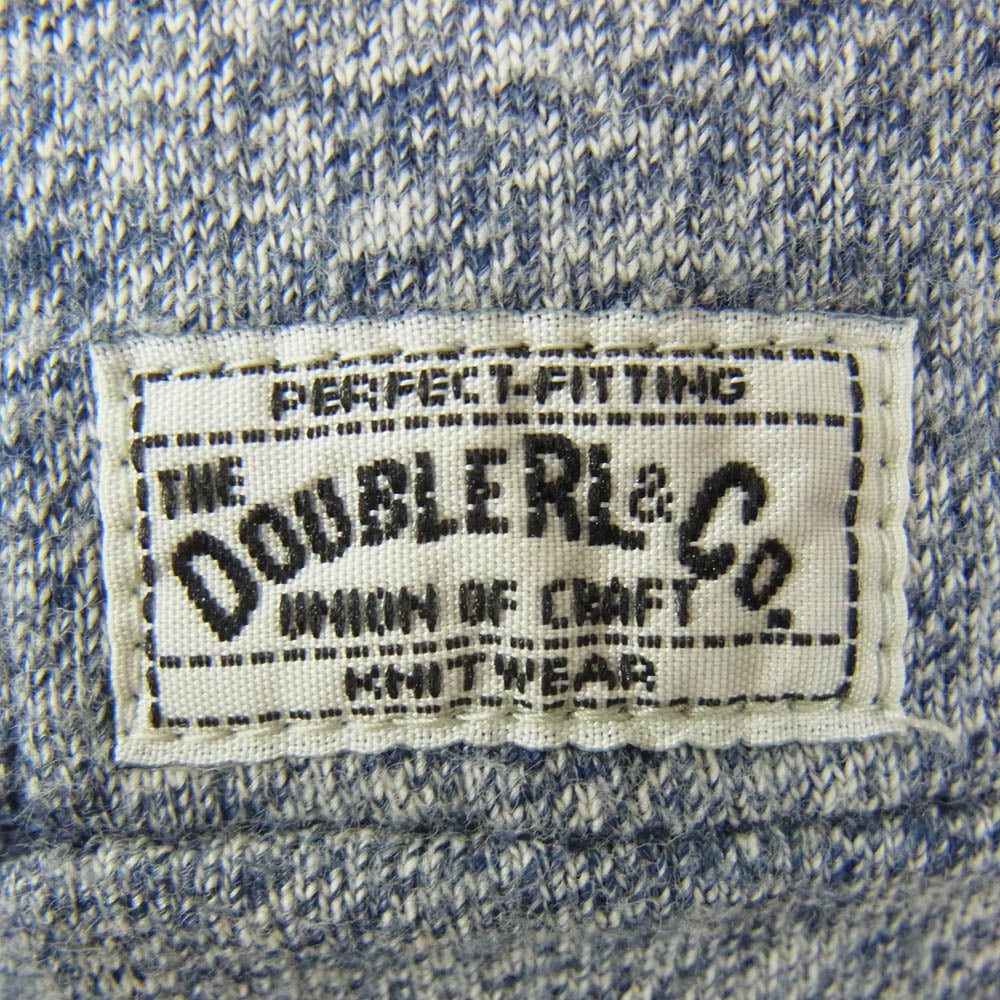 RRL ダブルアールエル コットン ヘンリーネック 長袖 Tシャツ カットソー ロンT ネイビー系 M【中古】