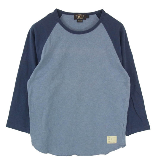 RRL ダブルアールエル ラグラン コットン 長袖 ロングスリーブ クルーネック Tシャツ カットソー ロンT ネイビー系 M【中古】