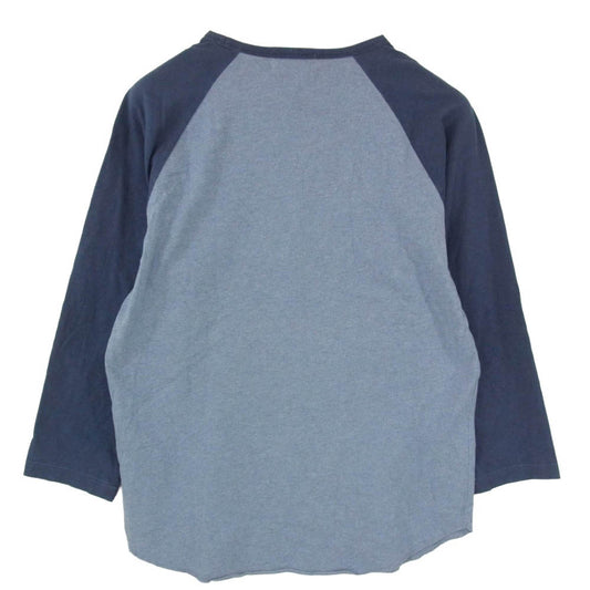 RRL ダブルアールエル ラグラン コットン 長袖 ロングスリーブ クルーネック Tシャツ カットソー ロンT ネイビー系 M【中古】