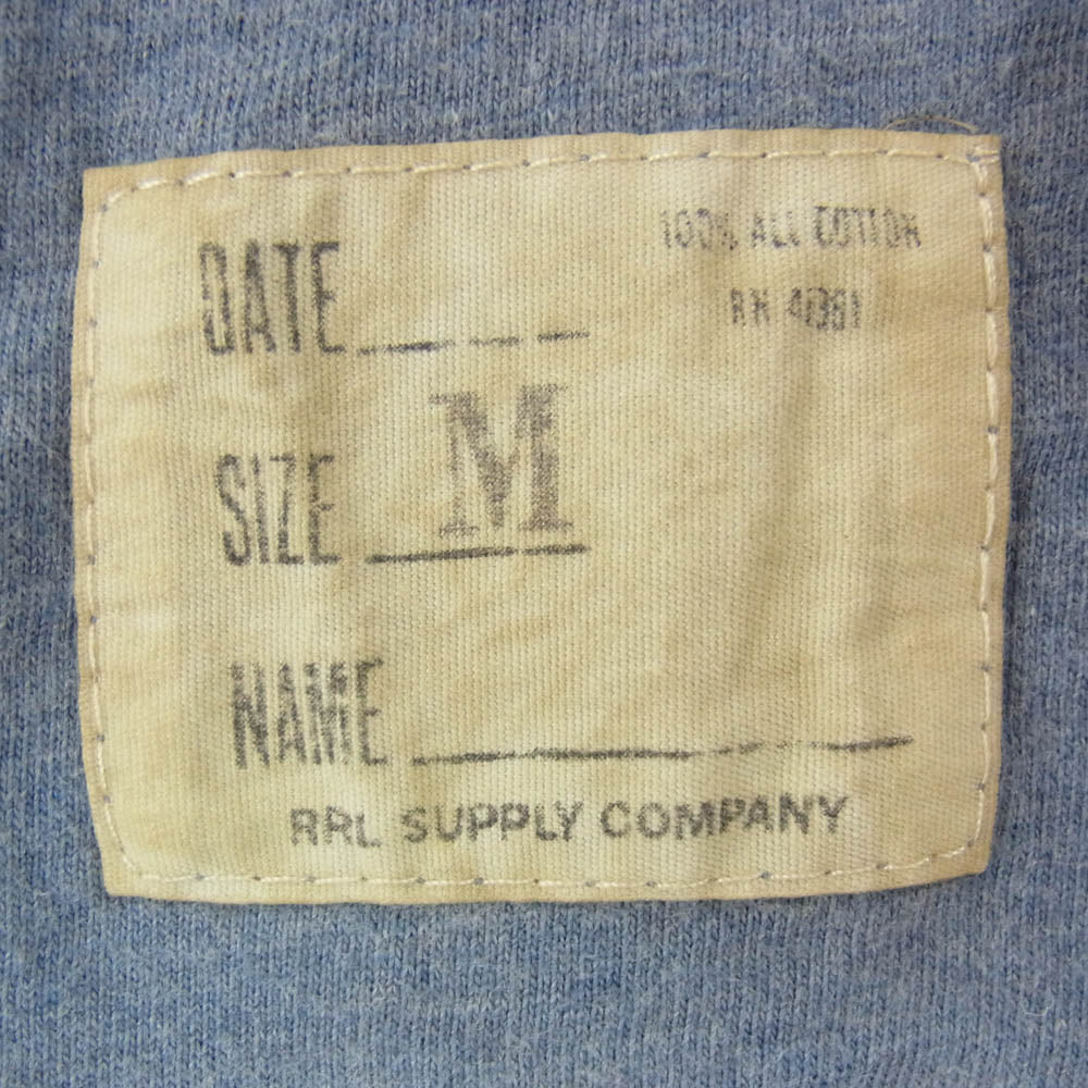 RRL ダブルアールエル ラグラン コットン 長袖 ロングスリーブ クルーネック Tシャツ カットソー ロンT ネイビー系 M【中古】
