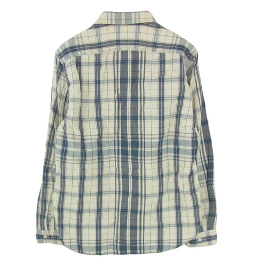 RRL ダブルアールエル チェック コットン リネン 長袖 シャツ ブルー系 M【中古】