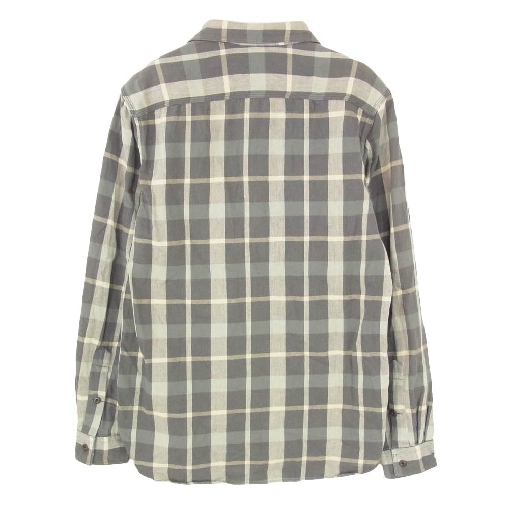 RRL ダブルアールエル チェック コットン インド製 ワーク 山ポケ 長袖 ロングスリーブ シャツ グレー系 M【中古】