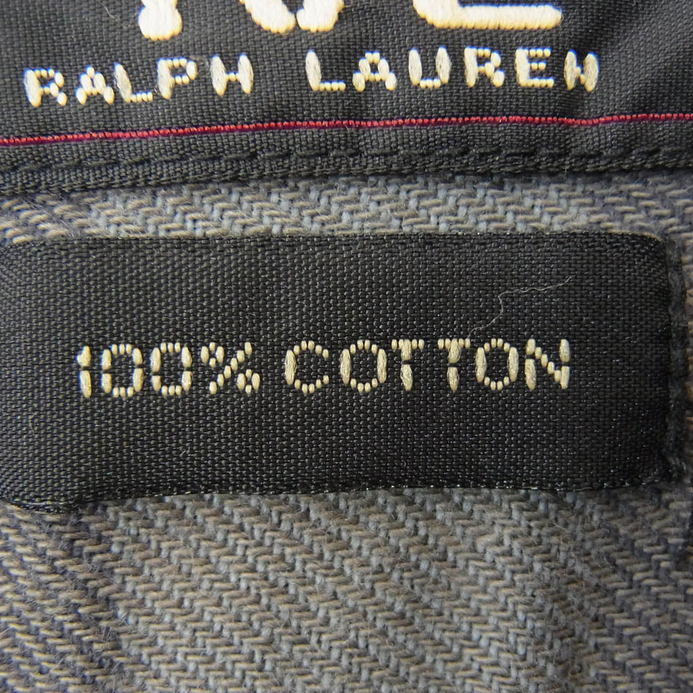 RRL ダブルアールエル チェック コットン インド製 ワーク 山ポケ 長袖 ロングスリーブ シャツ グレー系 M【中古】