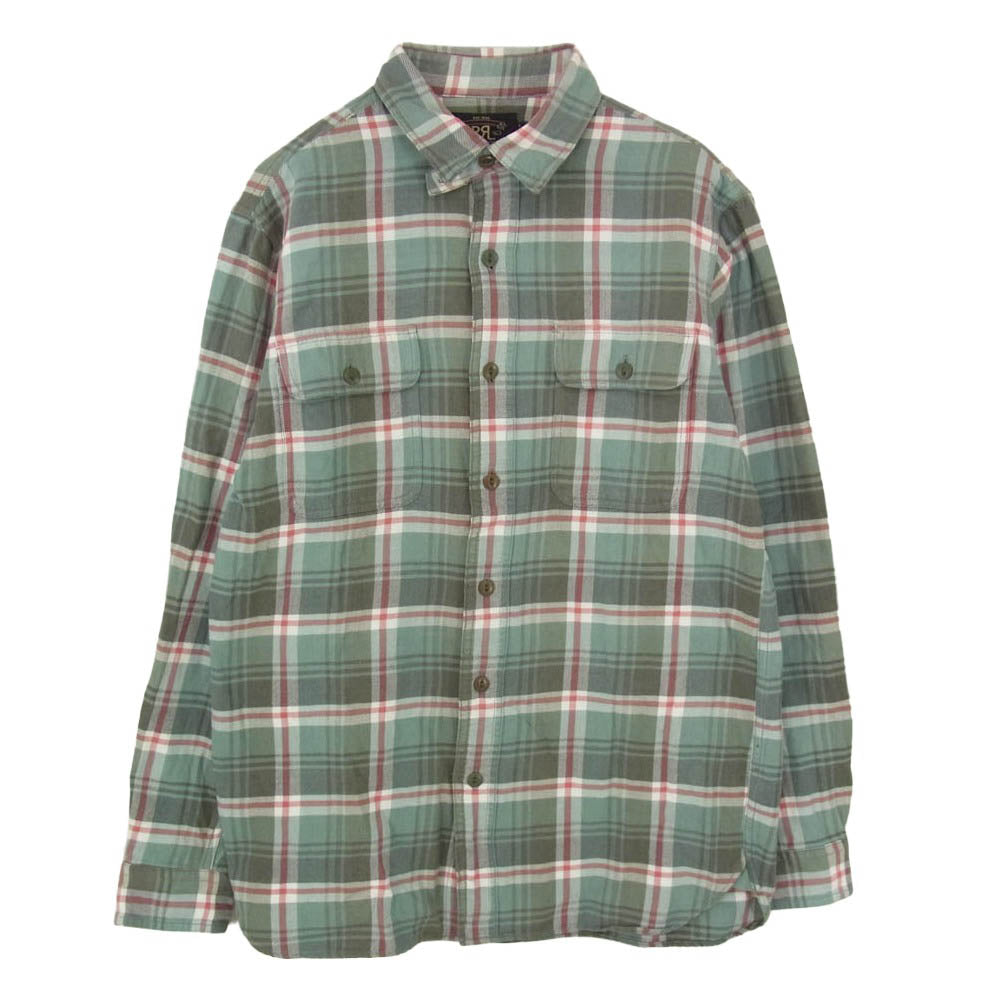 RRL ダブルアールエル チェック コットン ワーク 長袖 ロングスリーブ シャツ グリーン系 M【中古】