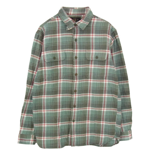 RRL ダブルアールエル チェック コットン ワーク 長袖 ロングスリーブ シャツ グリーン系 M【中古】