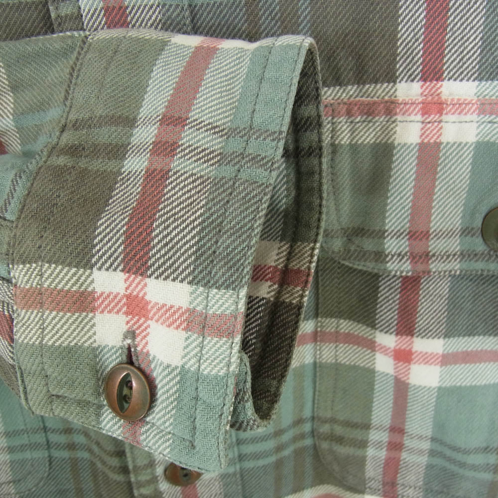 RRL ダブルアールエル チェック コットン ワーク 長袖 ロングスリーブ シャツ グリーン系 M【中古】