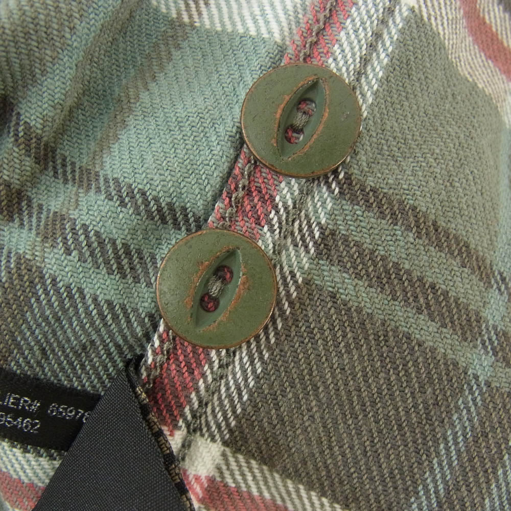 RRL ダブルアールエル チェック コットン ワーク 長袖 ロングスリーブ シャツ グリーン系 M【中古】
