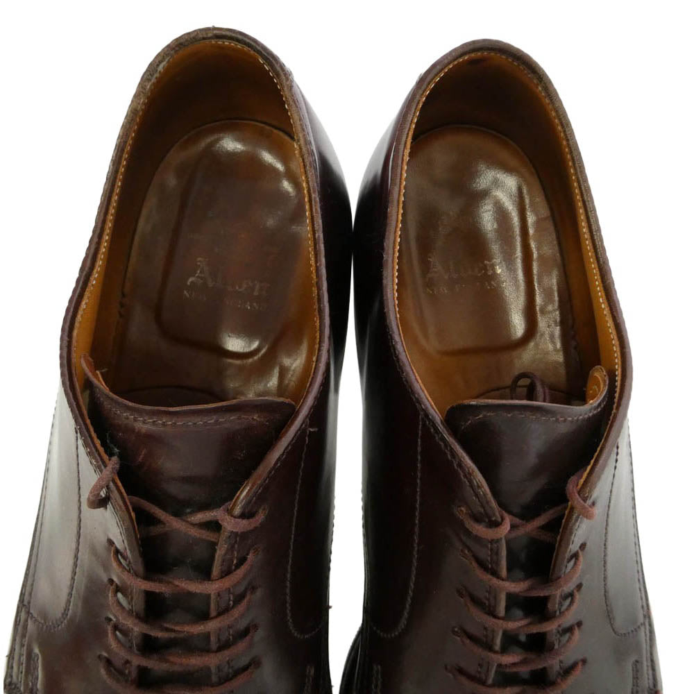 ALDEN オールデン 54321 USA製 Vチップ アルガンコン オックスフォード シェルコードバン レザー シューズ ワインレッド系 8.5【中古】
