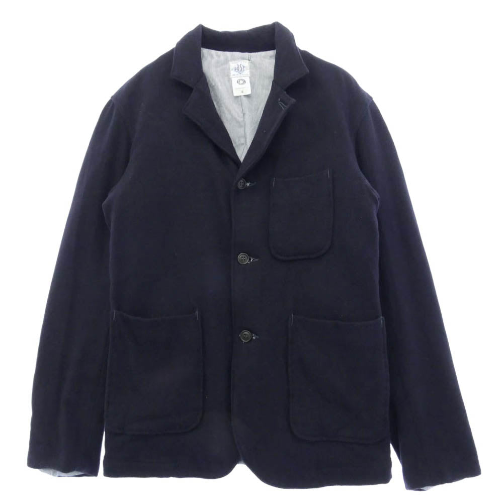 POST OVERALLS ポストオーバーオールズ USA製 ウール 3B テーラード ジャケット ネイビー系 S【中古】