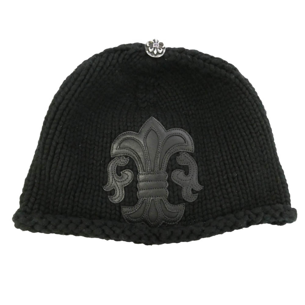 CHROME HEARTS クロムハーツ（原本無） 修理保証確認書付属 BS FLARE BEANIE BSフレアパッチ付き ビーニー ニットキャップ 帽子 ブラック系【中古】