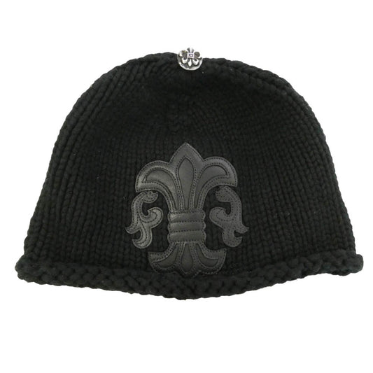 CHROME HEARTS クロムハーツ（原本無） 修理保証確認書付属 BS FLARE BEANIE BSフレアパッチ付き ビーニー ニットキャップ 帽子 ブラック系【中古】