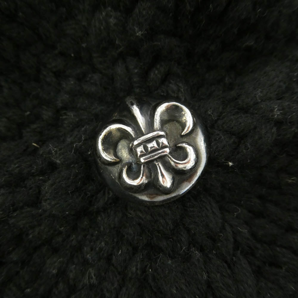 CHROME HEARTS クロムハーツ（原本無） 修理保証確認書付属 BS FLARE BEANIE BSフレアパッチ付き ビーニー ニットキャップ 帽子 ブラック系【中古】