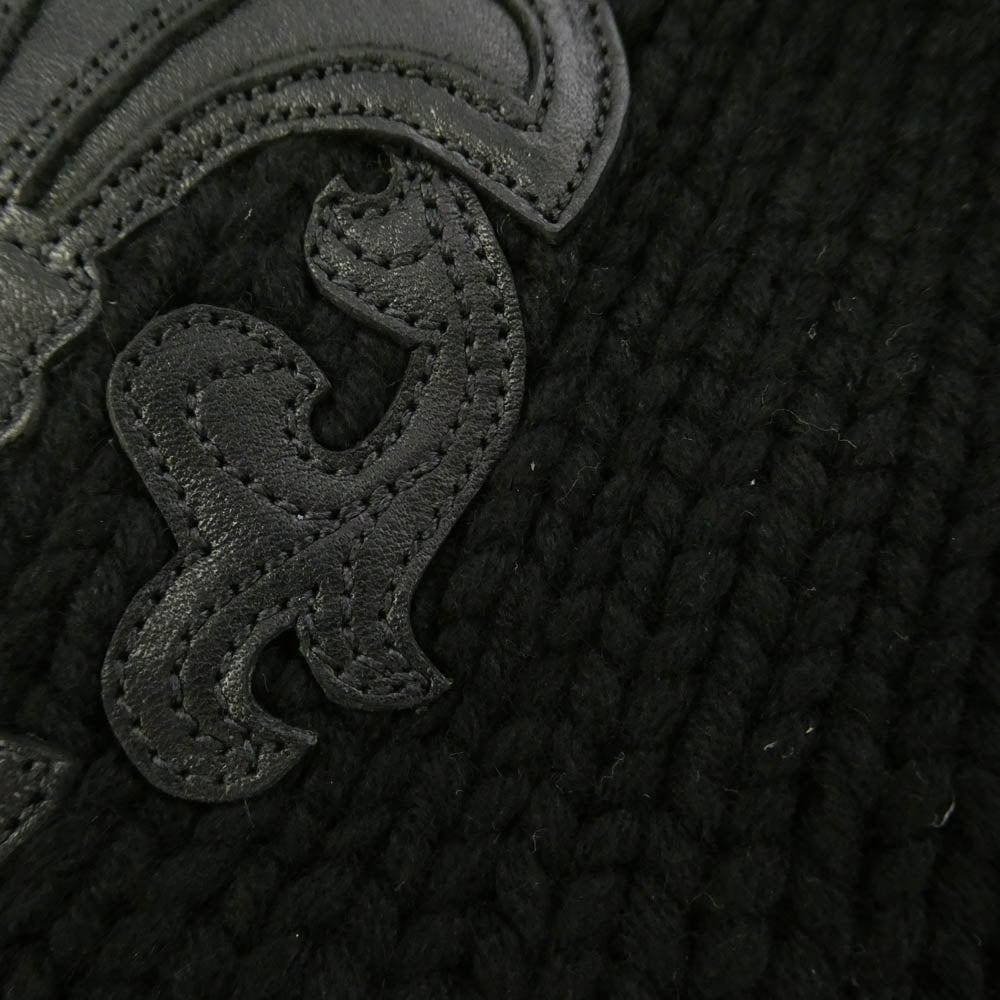 CHROME HEARTS クロムハーツ（原本無） 修理保証確認書付属 BS FLARE BEANIE BSフレアパッチ付き ビーニー ニットキャップ 帽子 ブラック系【中古】
