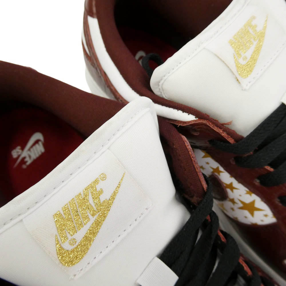 Supreme シュプリーム NIKE ナイキ DH3228-103 【フェイクバスターズ鑑定済】 × Nike ナイキ SB Dunk Low OG QS Gold Stars White Barkroot Brown ダンク ロー OG QS ゴールドスターズ ローカット スニーカー ブラウン系 26cm【美品】【中古】