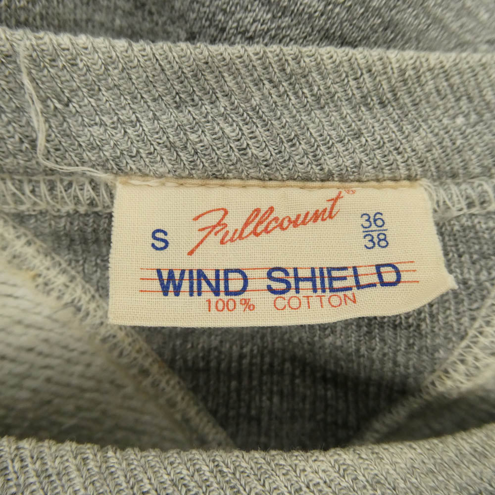 FULLCOUNT フルカウント WIND SHIELD ウインドシールド 両Vガゼット コットン 長袖 スウェット トレーナー グレー系 S【中古】