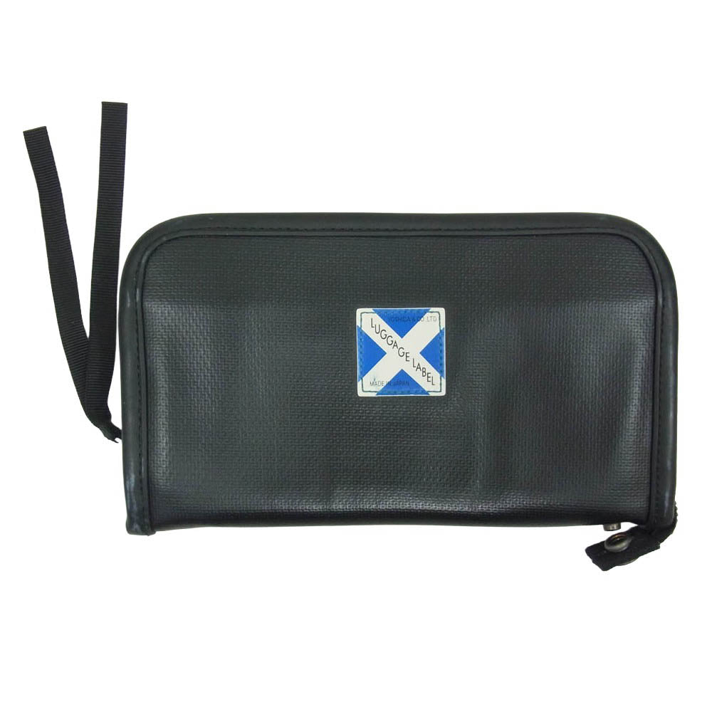 LUGGAGE LABEL ラゲッジレーベル NEW LINER ニューライナー ラウンドファスナー ウオレット 長財布 ブラック系【中古】