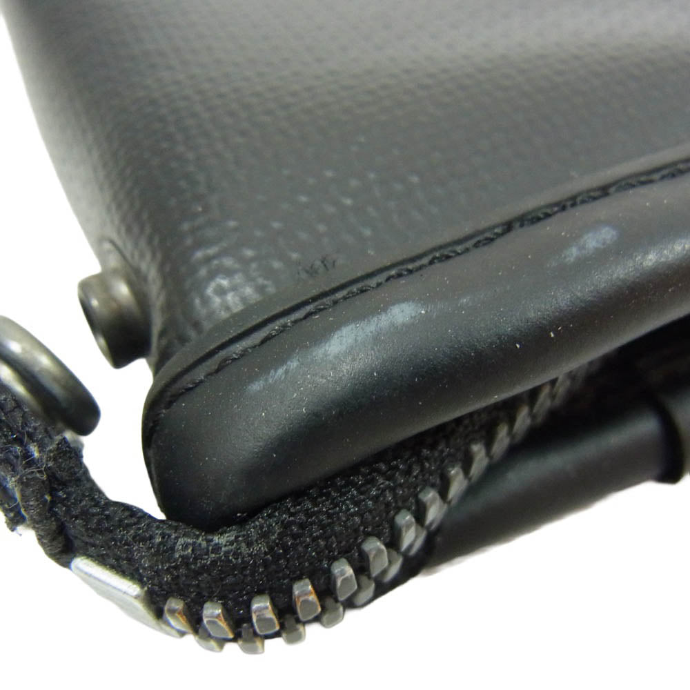 LUGGAGE LABEL ラゲッジレーベル NEW LINER ニューライナー ラウンドファスナー ウオレット 長財布 ブラック系【中古】