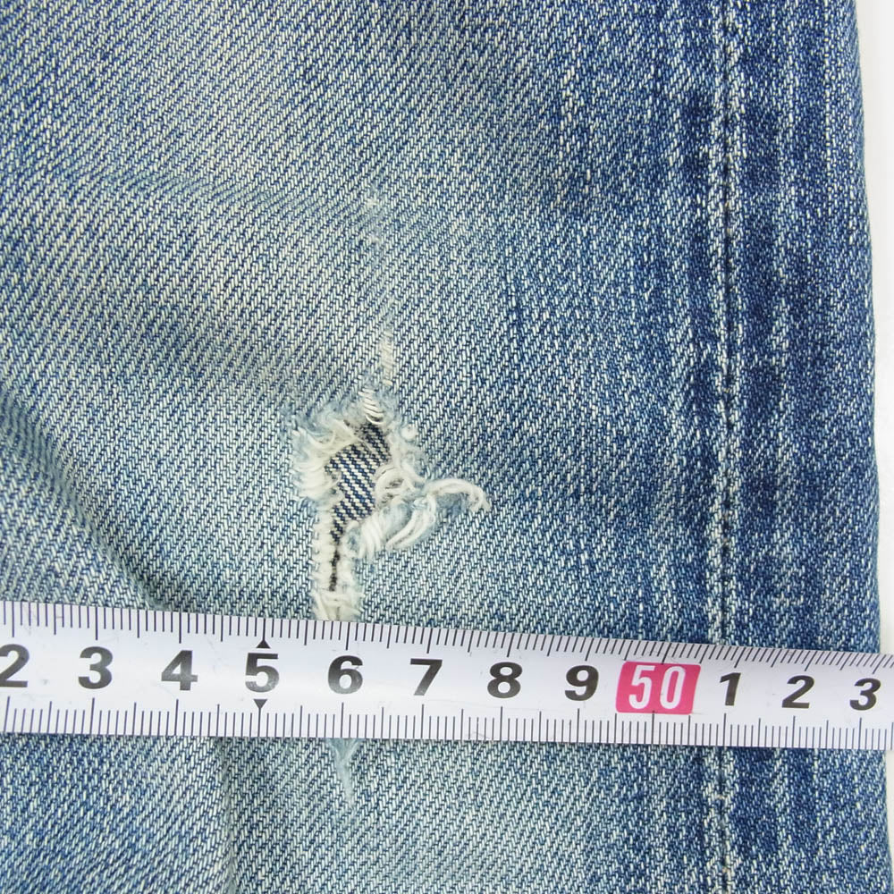FULLCOUNT フルカウント 101 Slim Straight Denim Pants スリム ストレート ボタンフライ デニムパンツ ジーンズ インディゴブルー系 サイズ表記無【中古】