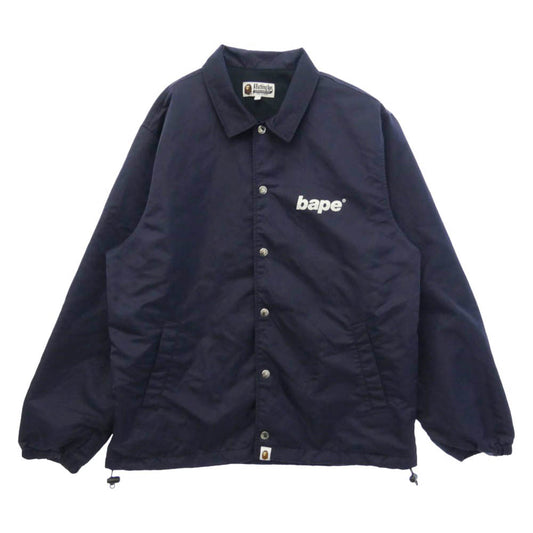A BATHING APE アベイシングエイプ 001GDL201009H バックロゴ プリント ナイロン コーチ ジャケット パープル系 L【中古】