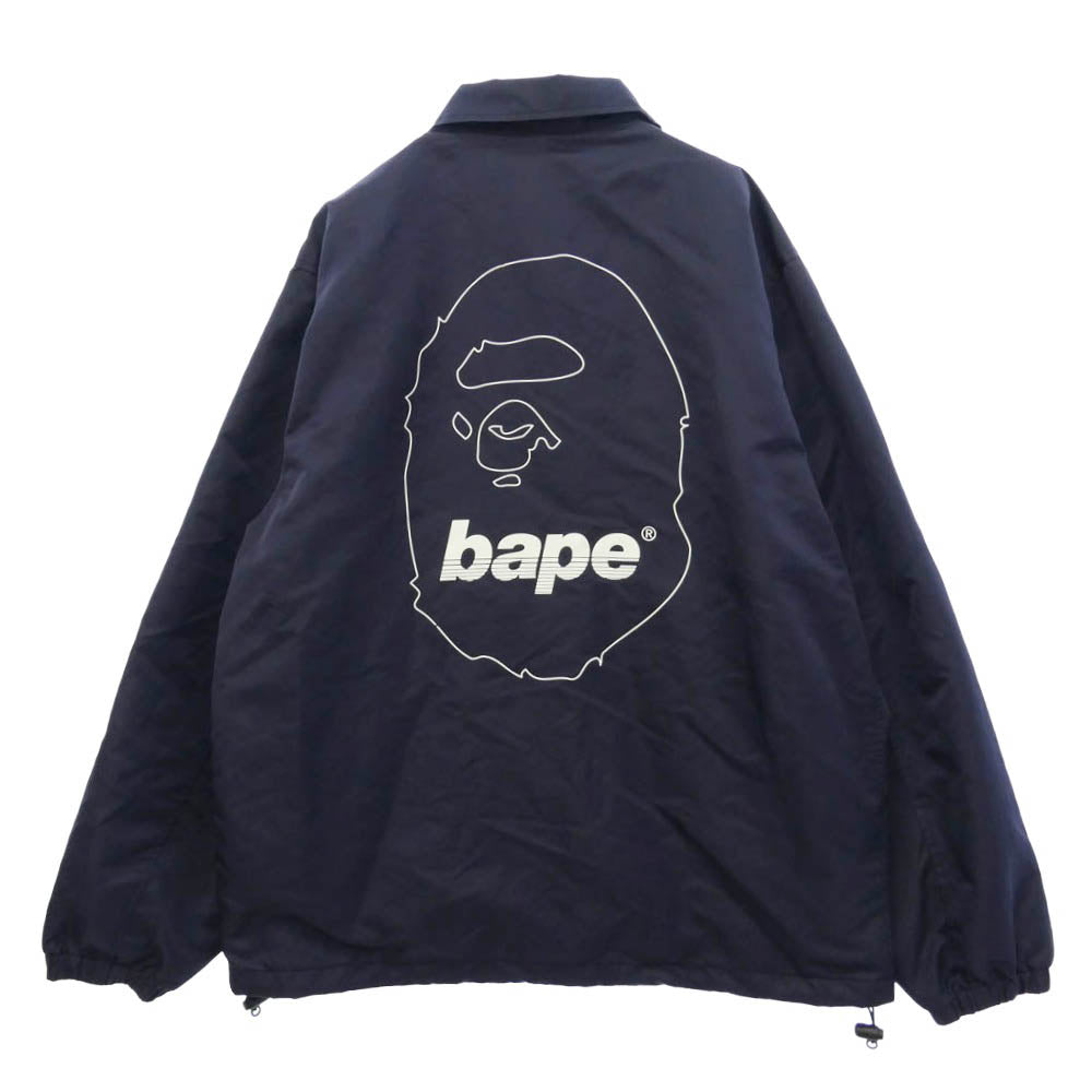 A BATHING APE アベイシングエイプ 001GDL201009H バックロゴ プリント ナイロン コーチ ジャケット パープル系 L【中古】