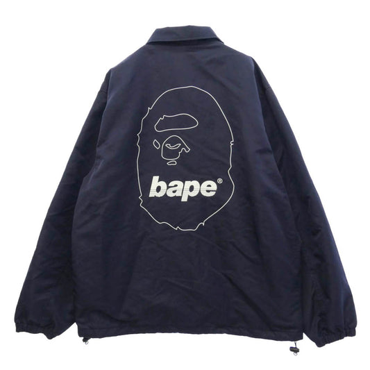 A BATHING APE アベイシングエイプ 001GDL201009H バックロゴ プリント ナイロン コーチ ジャケット パープル系 L【中古】
